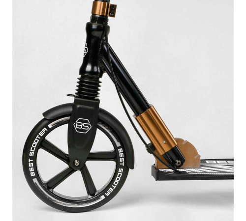 Самокат алюмінієвий "Best Scooter" 14268 (2) колеса PU, ФАРА, затискач керма, d передніх коліс - 230мм, d задніх коліс 200мм, 1 амортизатор передній