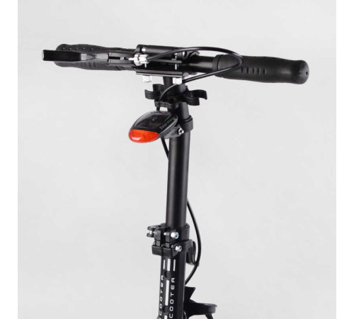 Самокат двоколісний "Best Scooter" L-36375 (2) ФАРА, колеса PU 200мм, 2 амортизатори, затискач керма, ручне гальмо, в коробці