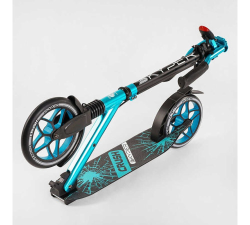 Самокат алюмінієвий "Skyper Crush" 46249 (2) колеса PU, ФАРА, затискач керма, d передніх коліс - 230мм, задніх коліс 200мм, 1 амортизатор передній
