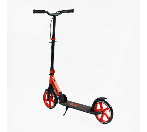 Самокат двоколісний "Skyper" S - 86735 (4) "Sirius", чорно-червоний, колеса PU 200 мм, 1 амортизатор, ручне гальмо, в коробці