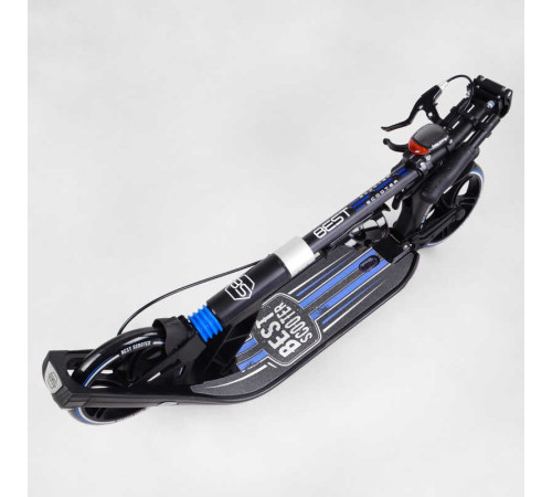 Самокат двоколісний "Best Scooter" L-50267 (2) ФАРА, колеса PU 200мм, 2 амортизатори, затискач керма, ручне гальмо, в коробці