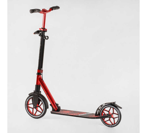 Самокат алюмінієвий "Skyper Crush" 95692 (2) колеса PU, ФАРА, затискач керма, d передніх коліс - 230мм, d задніх коліс 200мм, 1 амортизатор передній