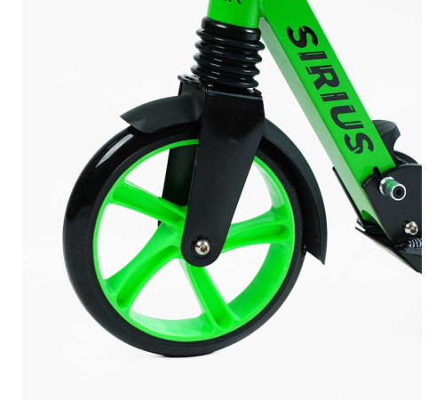 Самокат двоколісний "Skyper" S - 95019 (4) "Sirius", салатово-чорний, колеса PU 200 мм, 1 амортизатор, ручне гальмо, в коробці