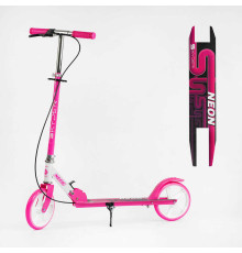 Самокат двоколісний "Skyper Neon" N-76191 (6) сталева рама, ручне гальмо, колеса PU діаметр 200мм, грипси гумові