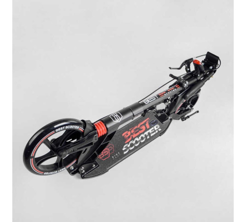 Самокат двоколісний "Best Scooter" 60054-R (2) ФАРА, переднє колесо PU 230 мм, заднє колесо 200мм, 2 амортизатори, дискове гальмо, затискач керма