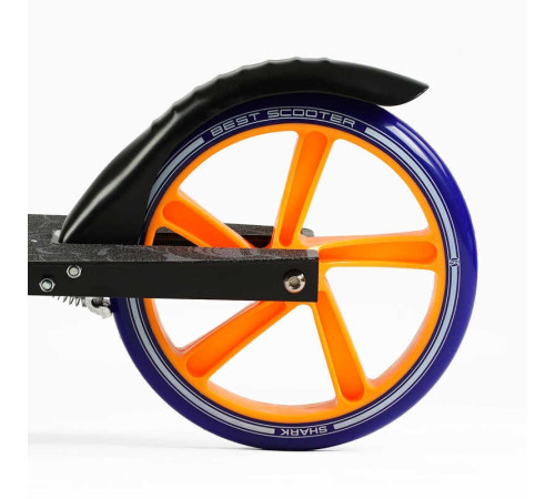 Самокат двоколісний "Best Scooter" SH-10042 (4) "SHARK", з ручним гальмом, затискач керма, колеса PU - 20 см, 1 амортизатор, в коробці