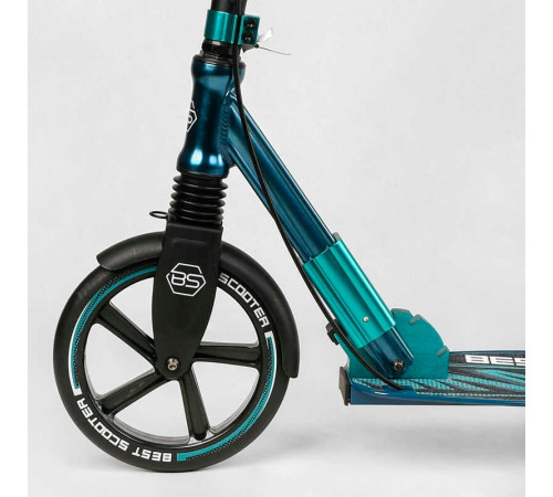 Самокат алюмінієвий "Best Scooter" 43685 (2) колеса PU, ФАРА, затискач керма, d передніх коліс - 230мм, d задніх коліс 200мм, 1 амортизатор передній