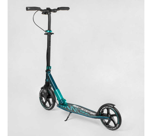 Самокат алюмінієвий "Best Scooter" 43685 (2) колеса PU, ФАРА, затискач керма, d передніх коліс - 230мм, d задніх коліс 200мм, 1 амортизатор передній