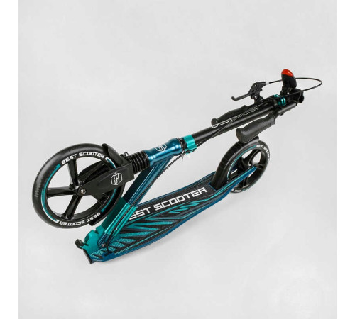 Самокат алюмінієвий "Best Scooter" 43685 (2) колеса PU, ФАРА, затискач керма, d передніх коліс - 230мм, d задніх коліс 200мм, 1 амортизатор передній