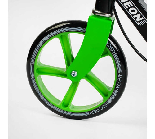 Самокат двоколісний "Skyper Neon" N-36719 (6) сталева рама, ручне гальмо, колеса PU діаметр 200мм, грипси гумові