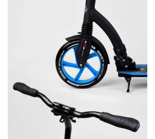 Самокат двоколісний Best Scooter 54664 (4) колеса PU - переднє 23 см, заднє - 20 см, 1 амортизатор, широкий руль, зажим руля, в коробці