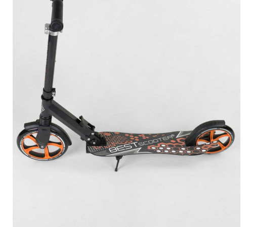 Самокат 34750 (2) Best Scooter, ЧОРНИЙ, зажим руля, переднє колесо PU - 22 см, заднє колесо PU - 20 см, 1 амортизатор, в коробці – в наличии! Купите сейчас у KAZKOVA