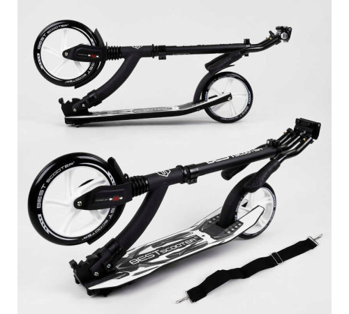 Самокат двоколісний Best Scooter 75343 (4) колеса PU - переднє 23 см, заднє - 20 см, 1 амортизатор, широкий руль, зажим руля, в коробці