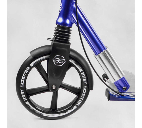 Самокат алюмінієвий "Best Scooter" 49804 (2) колеса PU, ФАРА, затискач керма, d передніх коліс - 230мм, d задніх коліс 200мм, 1 амортизатор передній