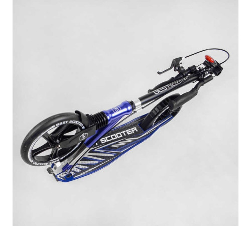 Самокат алюмінієвий "Best Scooter" 49804 (2) колеса PU, ФАРА, затискач керма, d передніх коліс - 230мм, d задніх коліс 200мм, 1 амортизатор передній