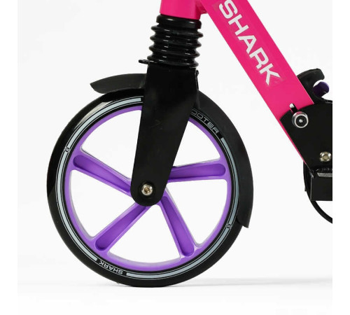 Самокат двоколісний "Best Scooter" SH-30610 (4) "SHARK", з ручним гальмом, затискач керма, колеса PU - 20 см, 1 амортизатор, в коробці