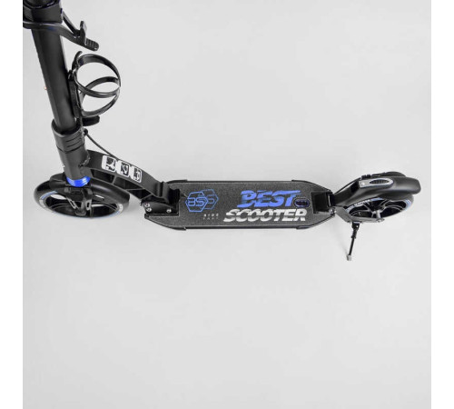 Самокат двоколісний "Best Scooter" 90166-B (2) ФАРА, переднє колесо PU 230 мм, заднє колесо 200мм, 2 амортизатори, дискове гальмо, затискач керма