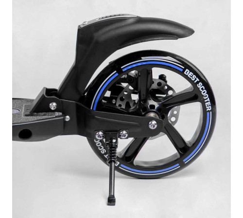 Самокат двоколісний "Best Scooter" 90166-B (2) ФАРА, переднє колесо PU 230 мм, заднє колесо 200мм, 2 амортизатори, дискове гальмо, затискач керма