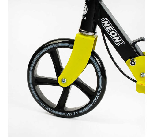 Самокат двоколісний "Skyper Neon" N-81483 (6) сталева рама, ручне гальмо, колеса PU діаметр 200мм, грипси гумові