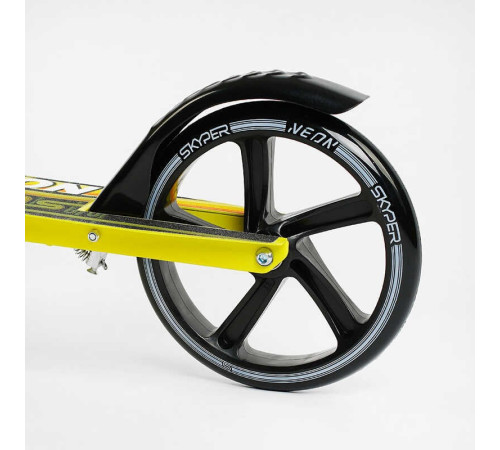 Самокат двоколісний "Skyper Neon" N-81483 (6) сталева рама, ручне гальмо, колеса PU діаметр 200мм, грипси гумові