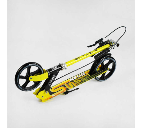 Самокат двоколісний "Skyper Neon" N-81483 (6) сталева рама, ручне гальмо, колеса PU діаметр 200мм, грипси гумові