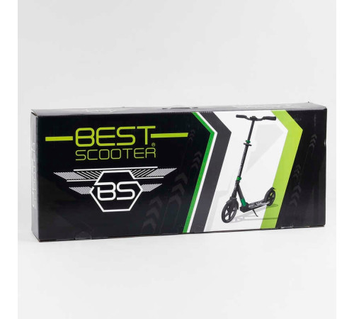 Самокат алюмінієвий "Best Scooter" 75186 (2) колеса PU, d переднього колеса - 230мм, d заднього колеса - 215мм, 1 амортизатор передній, в коробці