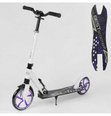 Самокат 91458 (2) Best Scooter, БІЛИЙ, зажим руля, переднє колесо PU - 22 см, заднє колесо PU - 20 см, 1 амортизатор, в коробці