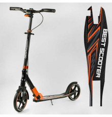 Самокат алюмінієвий "Best Scooter" 79740 (2) колеса PU, ФАРА, затискач керма, d передніх коліс - 230мм, d задніх коліс 200мм, 1 амортизатор передній