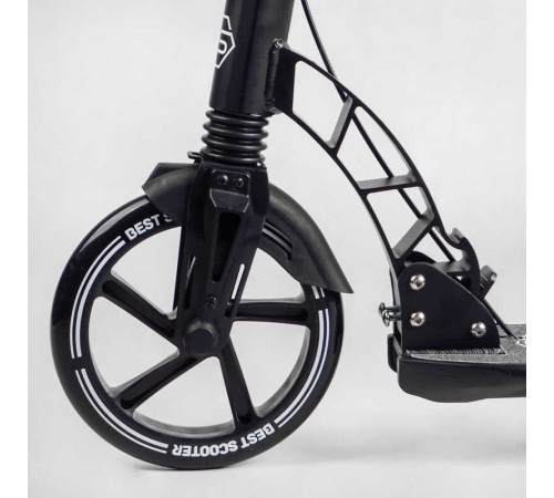 Самокат двоколісний "Best Scooter" 24215-B (2) ФАРА, переднє колесо PU 230 мм, заднє колесо 200мм, 2 амортизатори, дискове гальмо, затискач керма