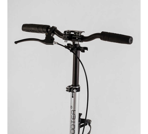 Самокат алюмінієвий Best Scooter BS-81766 (4) "Factor", ручне дискове гальмо, діаметр PU коліс - 200мм, 2 амортизатори, підсклянник, в коробці