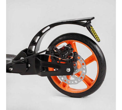 Самокат алюмінієвий Best Scooter BS-98033 (4) "Factor", ручне дискове гальмо, діаметр PU коліс - 200мм, 2 амортизатори, підсклянник, в коробці