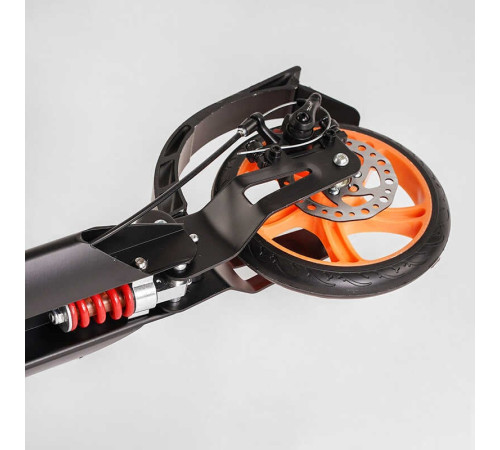 Самокат алюмінієвий Best Scooter BS-98033 (4) "Factor", ручне дискове гальмо, діаметр PU коліс - 200мм, 2 амортизатори, підсклянник, в коробці