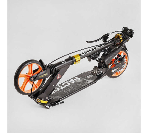 Самокат алюмінієвий Best Scooter BS-98033 (4) "Factor", ручне дискове гальмо, діаметр PU коліс - 200мм, 2 амортизатори, підсклянник, в коробці