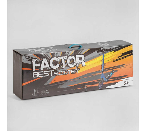 Самокат алюмінієвий Best Scooter BS-98033 (4) "Factor", ручне дискове гальмо, діаметр PU коліс - 200мм, 2 амортизатори, підсклянник, в коробці