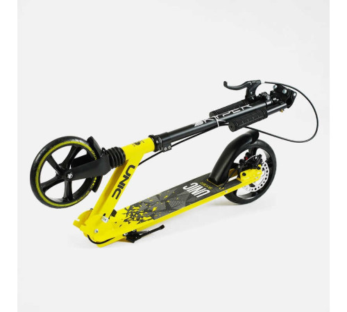 Самокат двоколісний "Skyper Unic" UN-80064 (4) ручне дискове гальмо, колеса PU 200мм, 1 амортизатор передній, у коробці