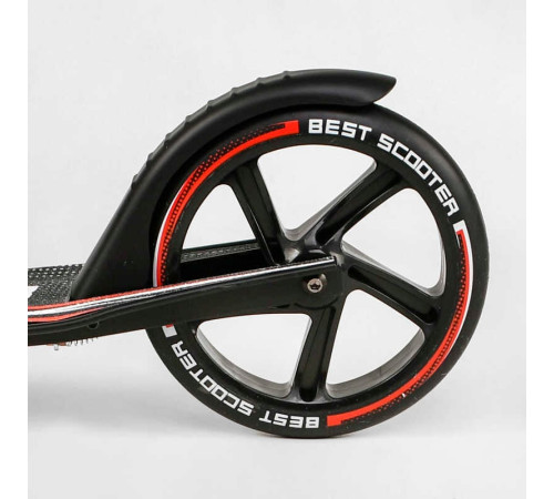 Самокат алюмінієвий "Best Scooter" 10304 (2) колеса PU, ФАРА, затискач керма, d передніх коліс - 230мм, d задніх коліс 200мм, 1 амортизатор передній