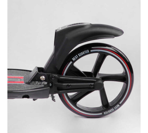 Самокат двоколісний "Best Scooter" L-21044 (2) ФАРА, колеса PU 200мм, 2 амортизатори, затискач керма, ручне гальмо, в коробці