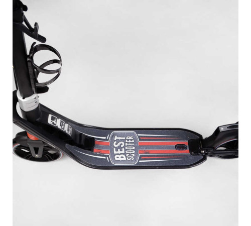 Самокат двоколісний "Best Scooter" L-21044 (2) ФАРА, колеса PU 200мм, 2 амортизатори, затискач керма, ручне гальмо, в коробці