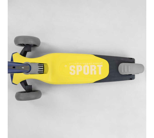 Самокат триколісний F-55295 (6) Best Scooter, ЖОВТИЙ, складене алюмінієве кермо, 3 колеса PU зі світлом, d = 120*35 мм