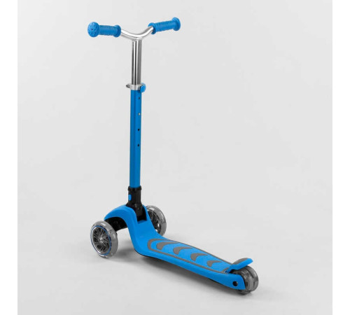 Самокат триколісний Y-00180 (4) Best Scooter, БЛАКИТНИЙ, складне алюмінієве кермо, 4 колеса PU зі світлом, d = 12 см – в наличии! Купите сейчас у KAZKOVA