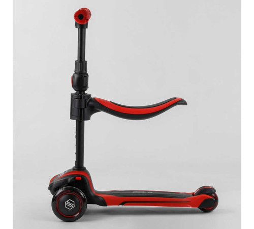 Самокат триколісний Best Scooter JS-10711 (4) з сидінням, алюмінієве кермо, 3 колеса PU зі світлом, d = 12 см