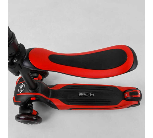 Самокат триколісний Best Scooter JS-10711 (4) з сидінням, алюмінієве кермо, 3 колеса PU зі світлом, d = 12 см