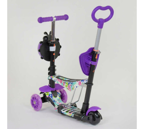 Самокат 5в1 68995 (1) Best Scooter, АБСТРАКЦІЯ, PU колеса, ПІДСВІЧУВАННЯ КОЛІС, в коробці