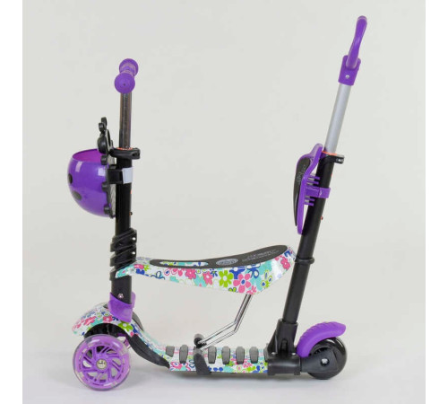 Самокат 5в1 68995 (1) Best Scooter, АБСТРАКЦІЯ, PU колеса, ПІДСВІЧУВАННЯ КОЛІС, в коробці