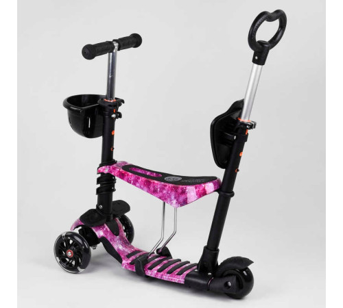 Самокат 5в1 71905 (1) Best Scooter, АБСТРАКЦІЯ, PU колеса, ПІДСВІЧУВАННЯ КОЛІС, в коробці