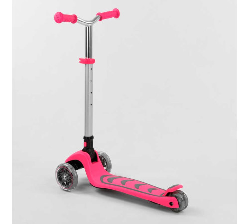 Самокат триколісний Y-00211 (4) Best Scooter, РОЖЕВИЙ, складане алюмінієве кермо, 4 колеса PU зі світлом, d = 12 см – в наличии! Купите сейчас у KAZKOVA