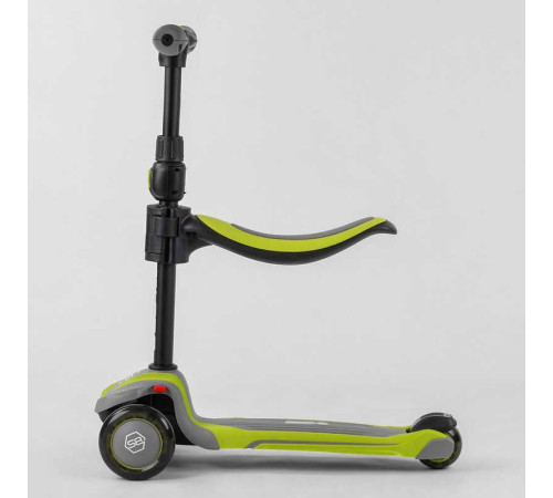 Самокат триколісний Best Scooter JS-20815 (4) з сидінням, алюмінієве кермо, 3 колеса PU зі світлом, d = 12 см