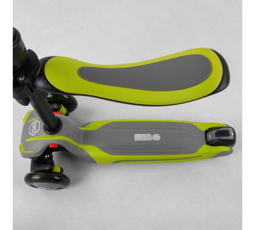 Самокат триколісний Best Scooter JS-20815 (4) з сидінням, алюмінієве кермо, 3 колеса PU зі світлом, d = 12 см