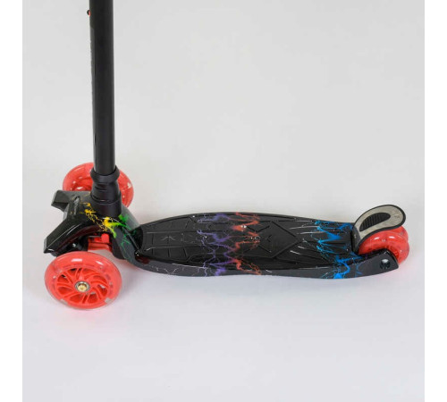 Самокат А 24659 / 779-1308 MAXI "Best Scooter" (1) пластмасовий, 4 колеса PU, СВІТЛО, трубка керма алюмінієва, d = 12см, в коробці