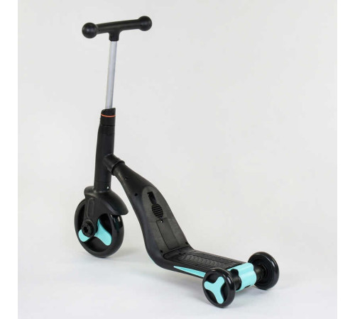 Самокат 3в1 JT 20255 (1) Best Scooter, самокат-велобіг-велосипед, БЛАКИТНИЙ, світло, 8 мелодій, колеса PU, переднє колесо d = 20см, задні d = 11см